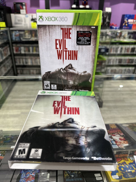 The Evil Within (Microsoft Xbox 360, 2014) w/ Slip Cover CIB Complete Tested!