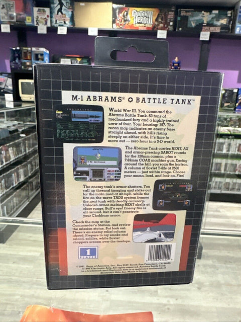 M-1 Abrams Battle Tank (Sega Genesis, 1991) CIB Complete Tested!
