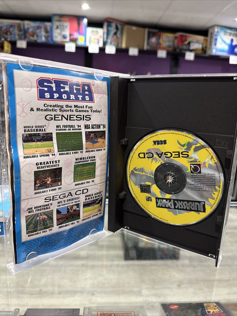 Jurassic Park (Sega CD, 1993) CIB Complete *Water Damaged Manual* Tested