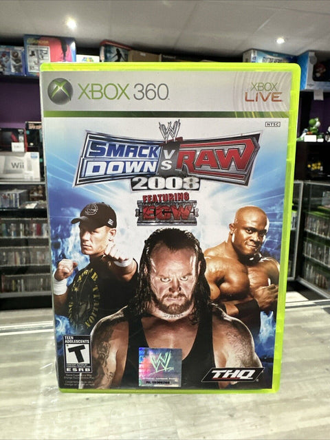 WWE SmackDown vs. Raw 2008 Featuring ECW (Microsoft Xbox 360, 2007) Complete