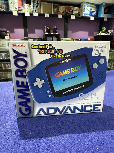Nintendo Game Boy Advance Toys R Us Edition Blue GBA Complete New Battery Cover