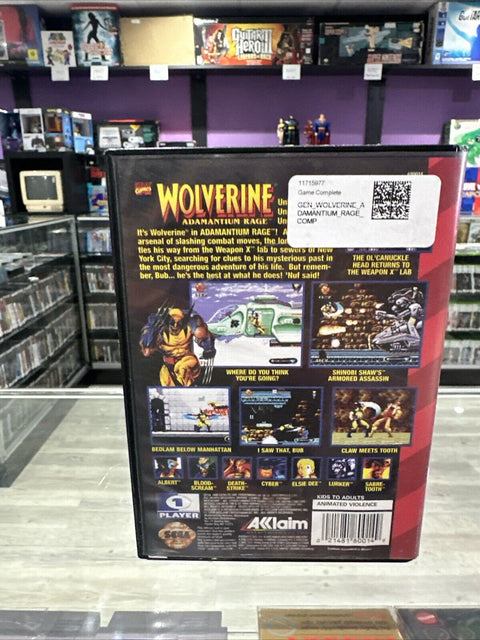Wolverine: Adamantium Rage (Sega Genesis, 1994) CIB Complete Tested!