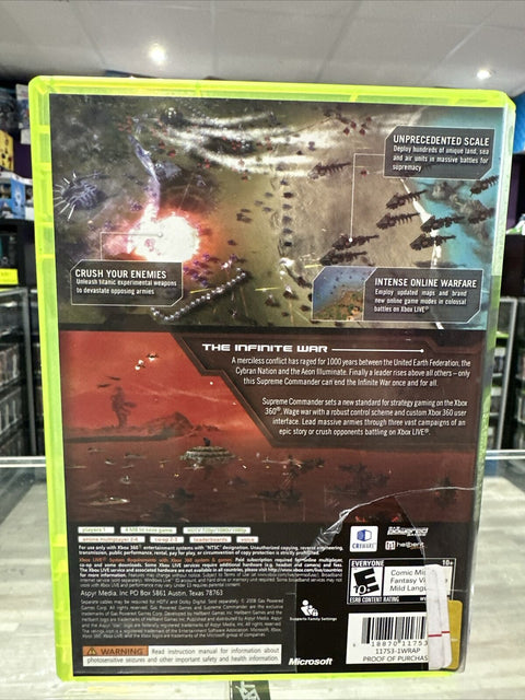 Supreme Commander (Microsoft Xbox 360, 2008) CIB Complete Tested!