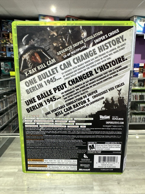 Sniper Elite V2 (Microsoft Xbox 360, 2013) Tested and Complete