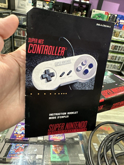 Official OEM Nintendo Super NES SNES Controller CIB w/ Manual - Tested!