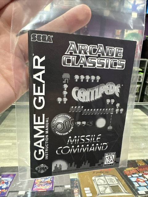 *Manual Only* Arcade Classics - Sega Game Gear - Instruction Booklet