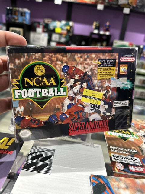 NCAA Football (Super Nintendo SNES, 1994) CIB Complete w/ Poster Tested!