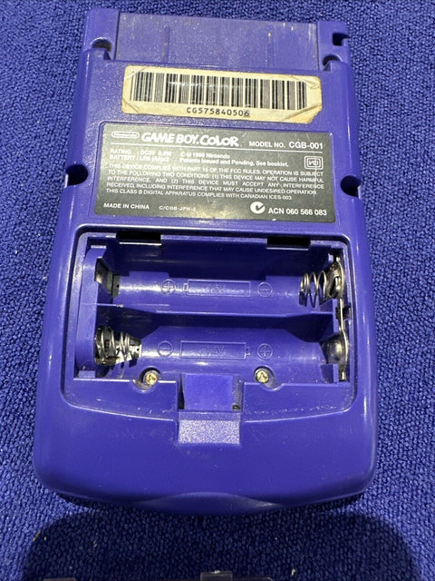 Nintendo Game Boy Color Grape Handheld System - GBC Tested - New Batt Cover