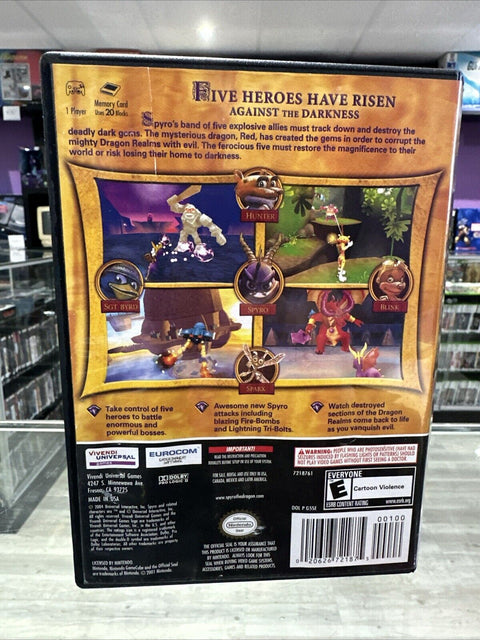 Spyro: A Hero's Tail (Nintendo GameCube, 2004) No Manual - Tested!