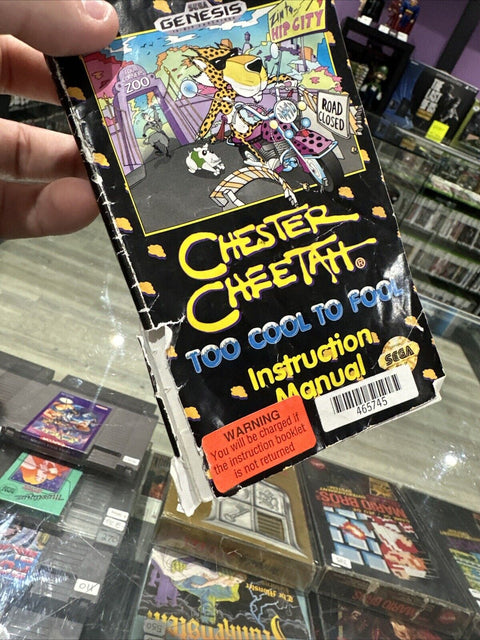 Chester Cheetah: Too Cool to Fool (Sega Genesis, 1992) CIB Complete Tested!