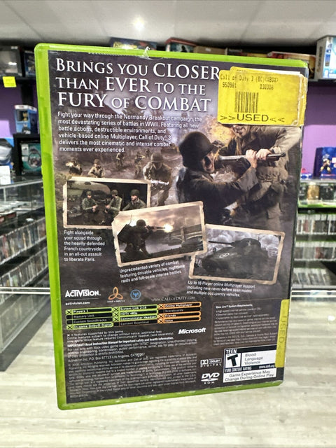 Call of Duty 3 (Microsoft Original Xbox, 2006) CIB Complete Tested!