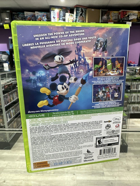 Disney Epic Mickey 2: The Power of Two (Microsoft Xbox 360, 2012)  CIB Complete