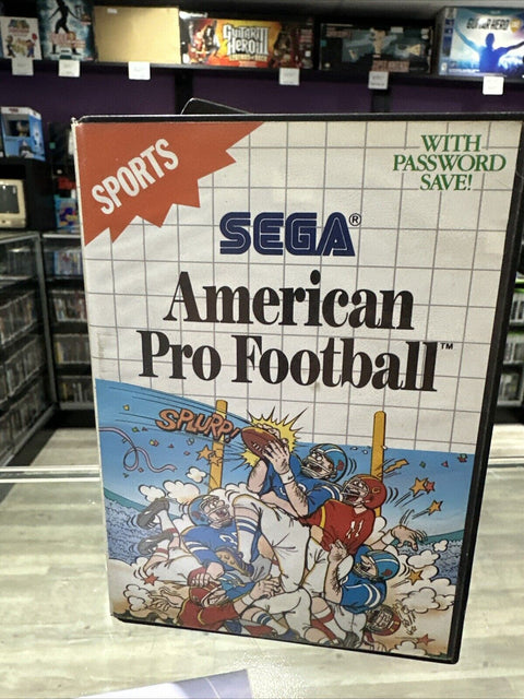American Pro Football Sega Master System SMS w/ Box + Poster - Tested!