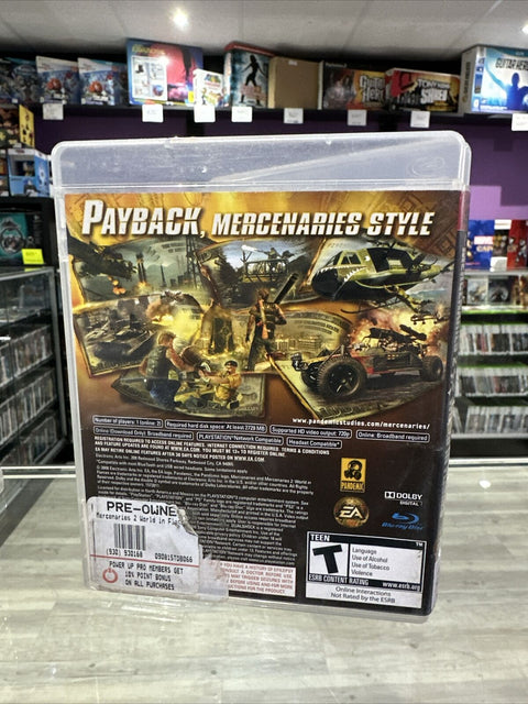 Mercenaries 2: World in Flames (Sony PlayStation 3, 2008) PS3 Tested!