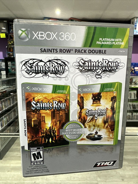 Saints Row: Double Pack 1 + 2 (Microsoft Xbox 360, 2010) Tested!