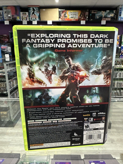 Wolfenstein (Microsoft Xbox 360, 2009) CIB Complete Tested!