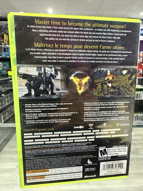 TimeShift (Microsoft Xbox 360, 2007) CIB Complete Tested!