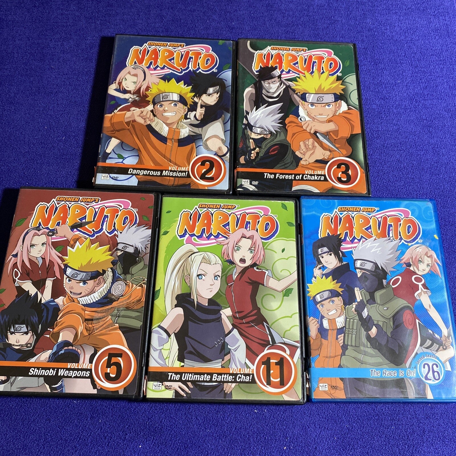 Naruto DVD Lot Volume 2 3 5 11 26 Region 1 Anime Tested