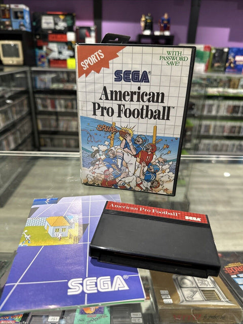 American Pro Football Sega Master System SMS w/ Box + Poster - Tested!