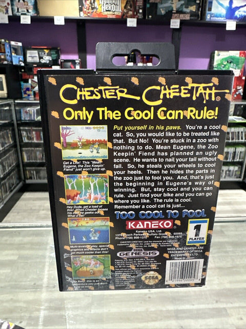 Chester Cheetah: Too Cool to Fool (Sega Genesis, 1992) CIB Complete Tested!