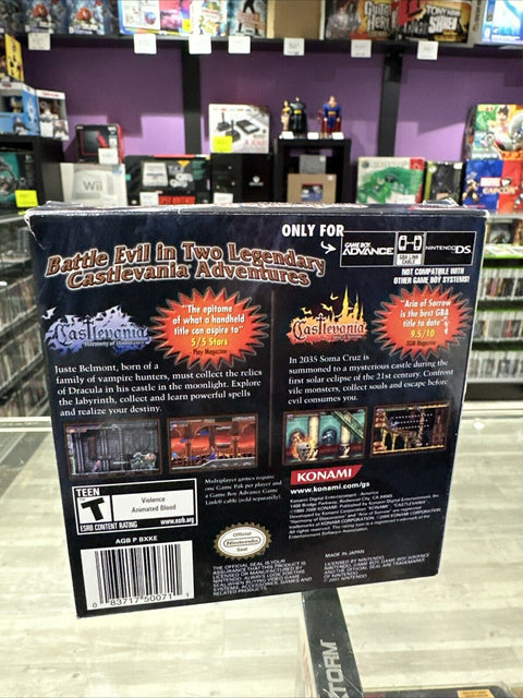 Castlevania Double Pack (Nintendo Game Boy Advance, 2006) GBA Complete Tested!
