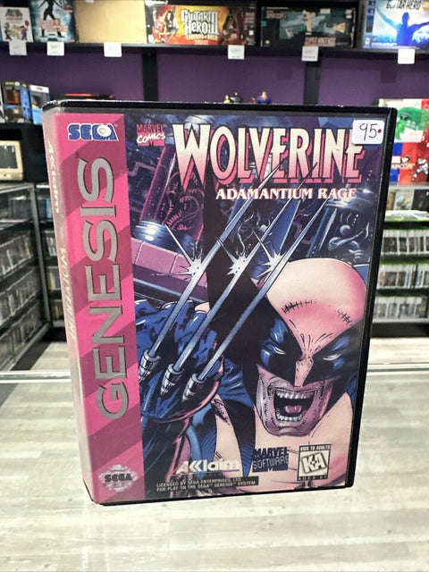 Wolverine: Adamantium Rage (Sega Genesis, 1994) CIB Complete Tested!