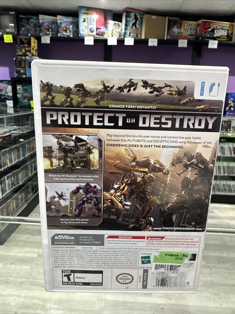 Transformers: The Game (Nintendo Wii, 2007) CIB Complete Tested!