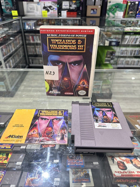 Wizards & Warriors III: Kuros: Visions of Power (Nintendo NES) In Rental Case
