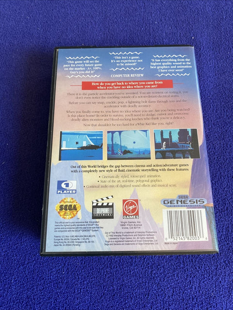 Out of This World (Sega Genesis, 1994) Authentic CIB Complete - Tested!