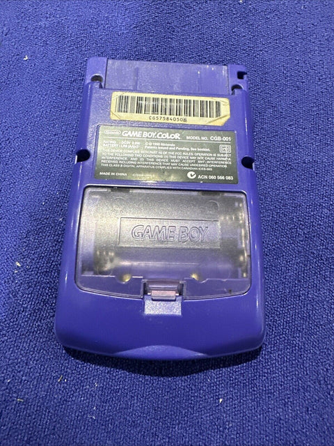 Nintendo Game Boy Color Grape Handheld System - GBC Tested - New Batt Cover