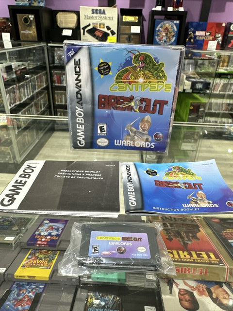 Breakout/Centipede/Warlords - Nintendo Game Boy Advance GBA - CIB Complete