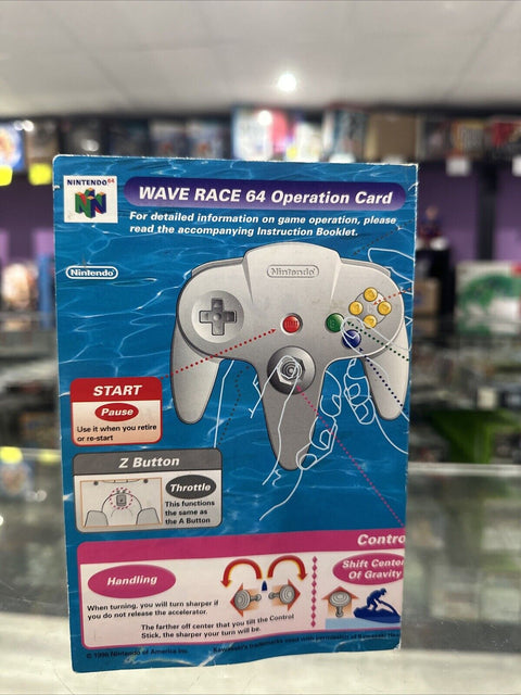 Wave Race 64 N64 Operation Card Nintendo 64 insert ONLY