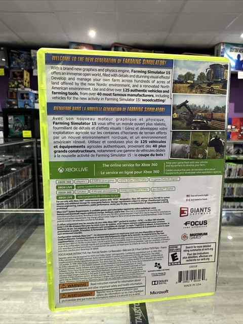 Farming Simulator 15 Xbox 360 CIB Complete Tested!