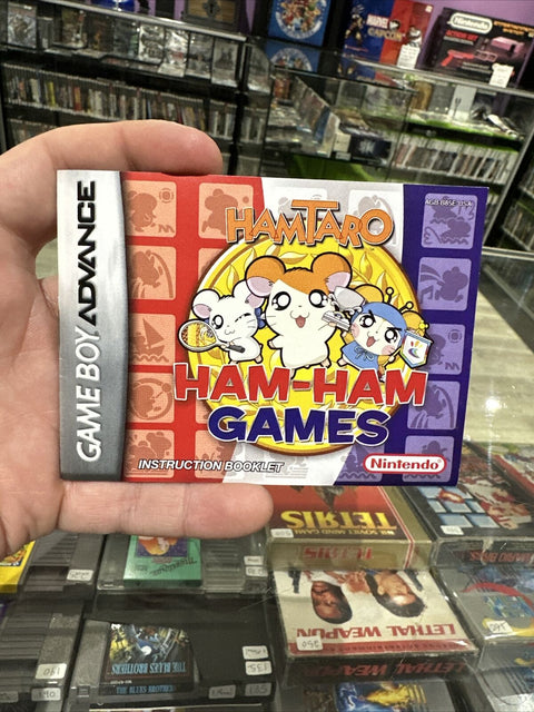 Hamtaro: Ham-Ham Games Gameboy Advance Instruction Booklet MANUAL ONLY GBA