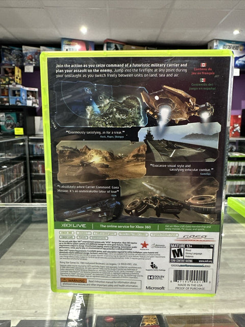 Carrier Command: Gaea Mission (Microsoft Xbox 360, 2012) CIB Complete Tested!
