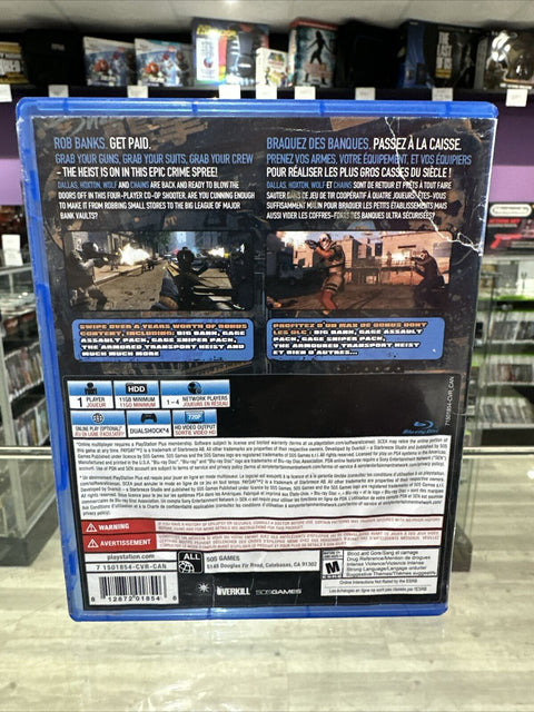 Payday 2: Crimewave (Sony PlayStation 4, 2015) PS4 Tested!