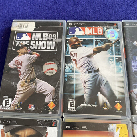 Sony PSP Lot of 8 Games - MLB, Tiger Woods, Madden, Hot Shots - Tested