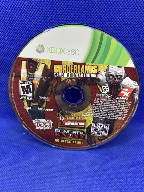 Borderlands Game of the Year Edition (Xbox 360, 2010) 2-Disc w/ Poster Complete