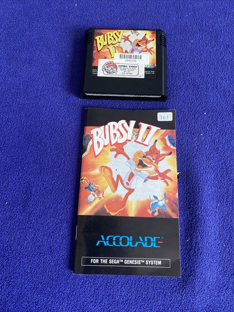 Bubsy II 2 (Sega Genesis, 1994) CIB Complete Tested!