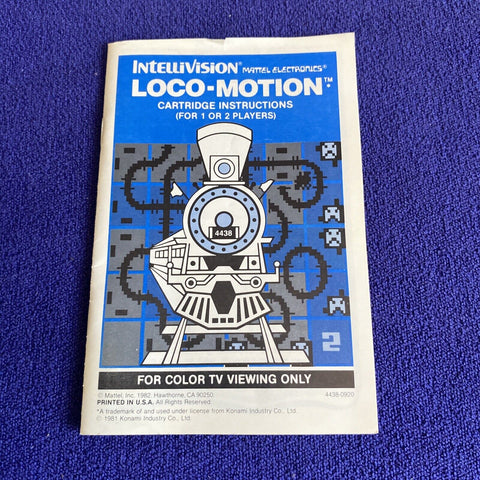 Loco-Motion (Intellivision, 1982) CIB Complete In Box w/ Overlays