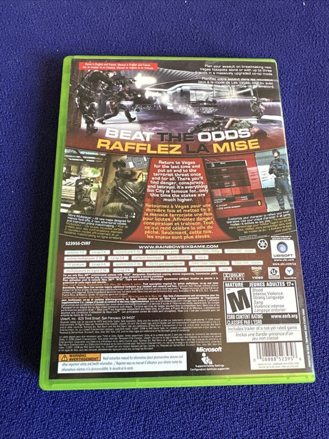 Tom Clancy's Rainbow Six: Vegas 1 + 2 Lot (Microsoft Xbox 360) Both Complete!