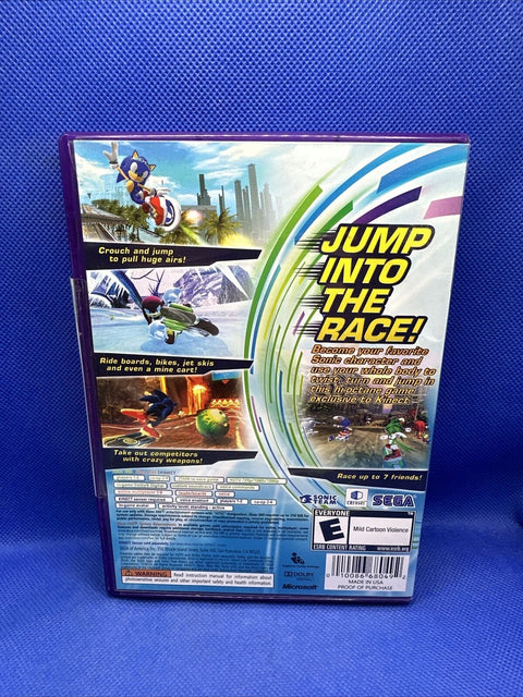 Sonic Free Riders (Microsoft Xbox 360, 2010) CIB Complete - Tested!