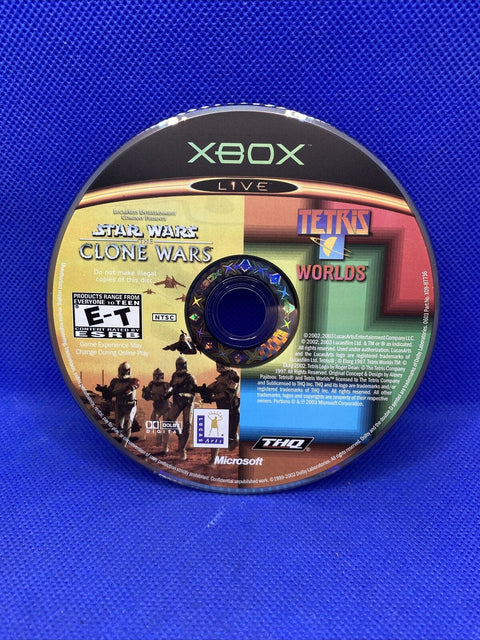 Star Wars: The Clone Wars/Tetris Worlds (Microsoft Original Xbox, 2003) Complete