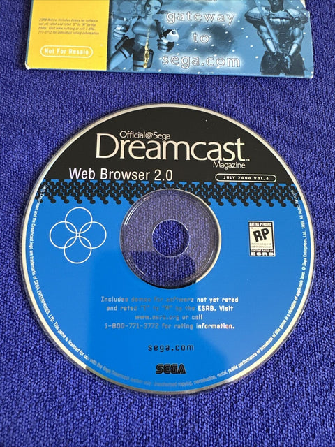 Official Sega Dreamcast Magazine Web Browser 2.0 Disc + Sleeve