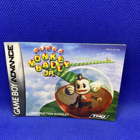 Super Monkey Ball Jr. GBA Gameboy Advance Instruction Booklet Manual ONLY