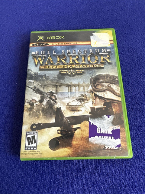 Full Spectrum Warrior + Ten Hammers Lot (Microsoft Original Xbox) Complete