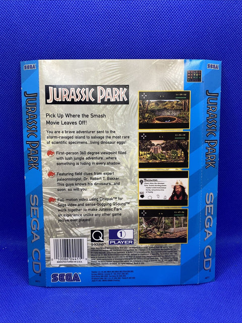 Jurassic Park Sega CD Case Insert - Authentic Original OEM