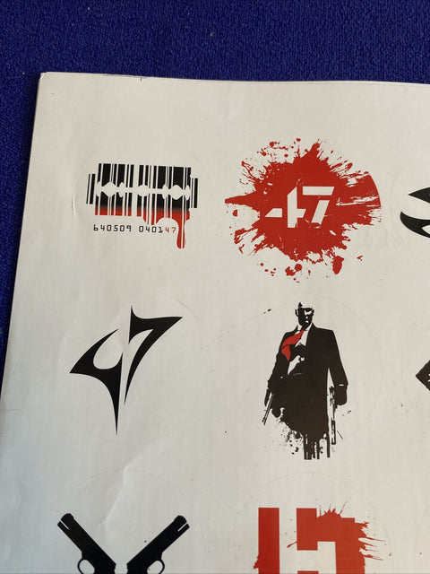 Hitman Agent 47 Promo Sticker Sheet - 13 Stickers - New!