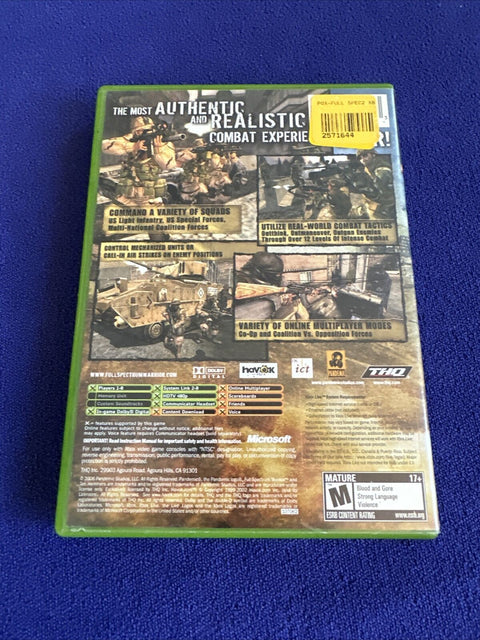 Full Spectrum Warrior + Ten Hammers Lot (Microsoft Original Xbox) Complete