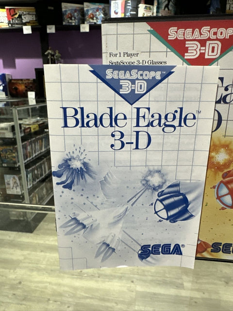 Blade Eagle 3-D (Sega Master System, 1988) SMS CIB Complete - Tested!